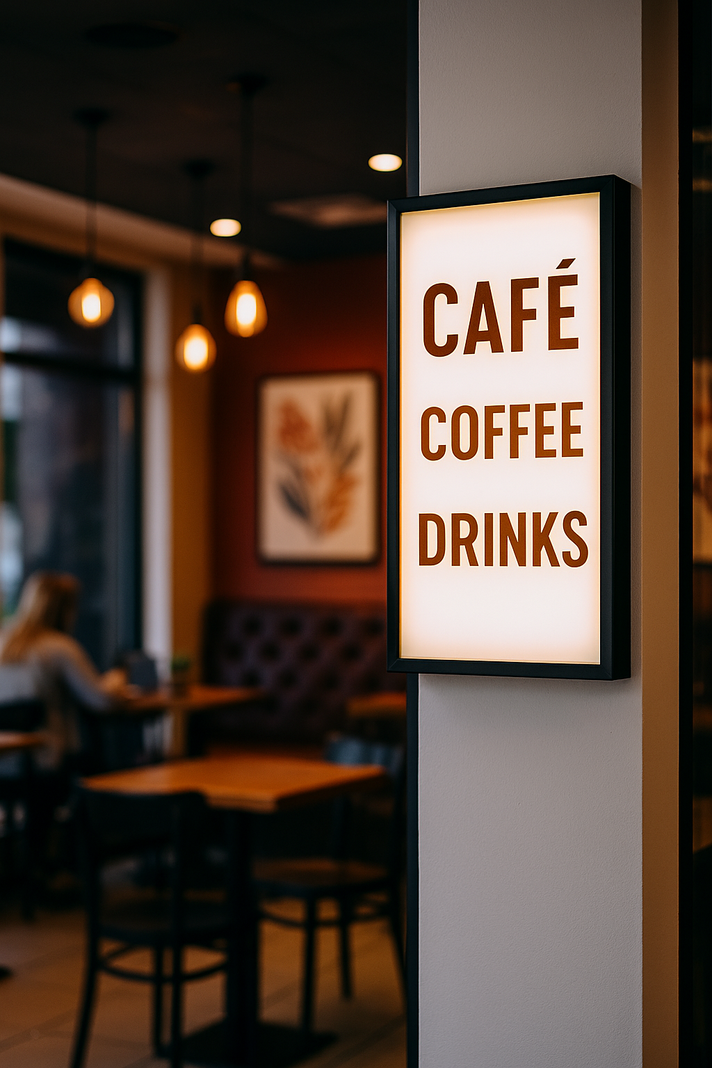 Kafeler İçin Sıcak ve Şık Lightbox Tasarımları